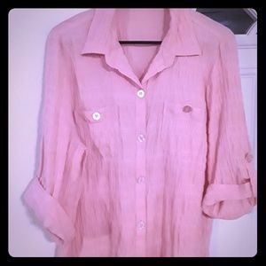 Dress barn top 3x pink buttons